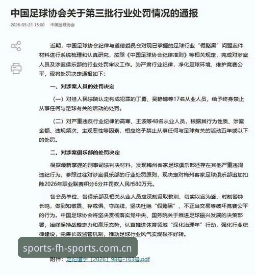中国足协第三批禁足名单出炉，fh体育平台如何解读行业震荡？